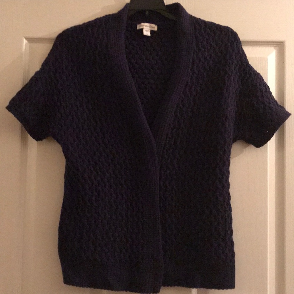 Plum Perfection in a short sleeved cardigan!